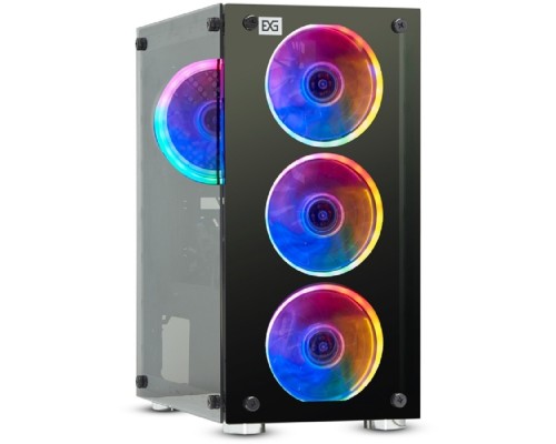 [Корпуса] Exegate EX294481RUS Корпус Minitower  Mistery X2-NPX450 (mATX, БП 450NPX с вент. 12 см, 2*USB+1*USB3.0, аудио, черный, 4 вент. 12см с RGB подсветкой, боковая панель - закаленное стекло)