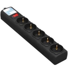 PowerCube Фильтр-удлинитель 5.0м, 5 розеток,10А (SPG5-С5), черный графит