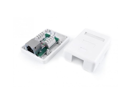 [Монтажное оборудование] Розетка Hyperline SB1-1-8P8C-C6-SH-WHRJ45 1 кат.6 FTP бел. (упак.:1шт)