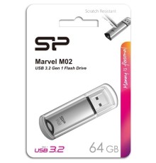 Silicon Power USB Drive 64GB Marvel M02, USB 3.0, Серебро (SP064GBUF3M02V1S)