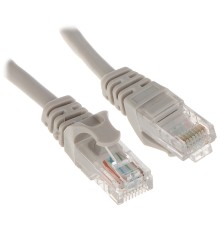 Патч-корд Bion [BPC-U5E181-3M] U/UTP, Cat.5e, AWG 26 (7/0,16мм), многожильный, PVC, 3м, серый, 100% медь
