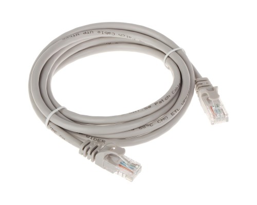 [патч-корды] Патч-корд Bion [BPC-U5E181-15M] U/UTP, Cat.5e, AWG 26 (7/0,16мм), многожильный, PVC, 15м, серый, 100% медь