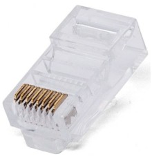 Filum FL-NA-PLUG6-5 Коннектор RJ-45, 6 кат., сквозные отверстия, 8p8c, 50 мкм, универсальный, для одножильного и многожильного кабеля, уп/100 шт