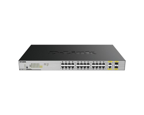 [Сетевое оборудование] D-Link DGS-1026MP/B2A Неуправляемый коммутатор с 24 портами 10/100/1000Base-T, 2 комбо-портами 100/1000Base-T/SFP (24 порта PoE 802.3af/at, PoE-бюджет 370 Вт)
