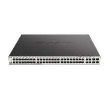 D-Link DGS-1210-52MP/F4A PROJ Настраиваемый L2 коммутатор с 48 портами 10/100/1000Base-T и 4 комбо-портами 100/1000Base-T/SFP (48 портов PoE 802.3af/at, PoE-бюджет 370 Вт)