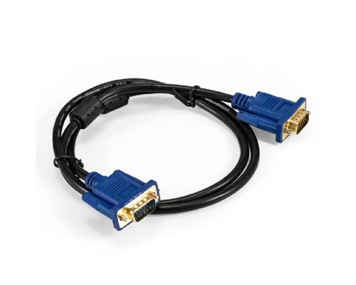 [кабели] Exegate EX294725RUS Кабель VGA Pro ExeGate EX-CC-PVGA-15M15M-1.0 (15M/15M, 1м, 2 фильтра, позолоченные контакты, экран)