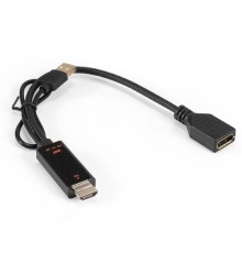 Exegate EX294714RUS Конвертер HDMI-DisplayPort ExeGate EX-A-HDMIM-DPFU2-0.15 (19M/U2AM+20F, с питанием USB2.0)