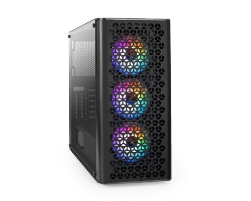 [Корпуса] Exegate EX294965RUS Корпус Miditower ExeGate EVO-9202 (ATX, без БП, с окном, 1*USB+1*USB3.0, аудио, 3 вент. 12см с RGB подсветкой)