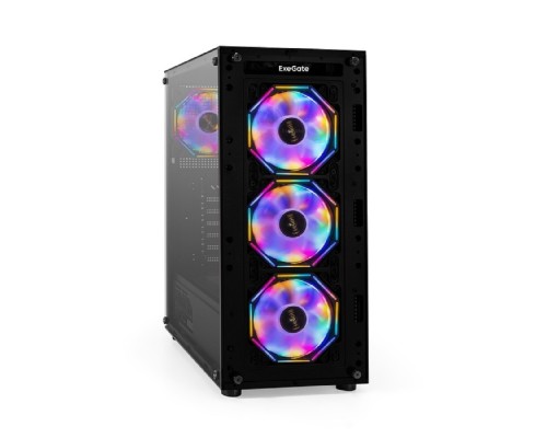 [Корпуса] Exegate EX294979RUS Корпус Miditower ExeGate i3 BASE-NPX700 (ATX, БП 700NPX с вент. 12 см, с окном, 1*USB+1*USB3.0, аудио, 4 вент. 12см с RGB подсветкой)