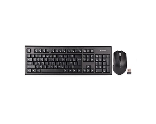 [Мышь] Комплект (клавиатура+мышь) A4TECH 3000NS, USB, беспроводной, черный