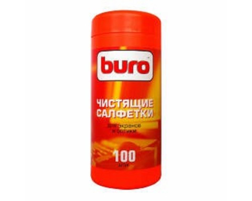 [Чистящие средства] Туба с чистящими салфетками BURO BU-Tscreen, для экранов и оптики, 100шт. [817439]