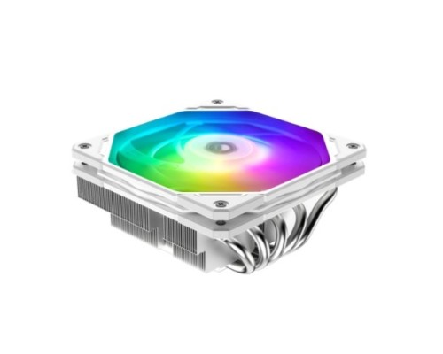 [вентилятор] Cooler ID-Cooling IS-55 ARGB WHITE LGA1700/1200/115X/AM5/AM4 низкопрофильный высота 55mm (27шт/кор, TDP 125W, PWM, 5 тепл.трубок + медная база, ARGB FAN 120mm, белый) BOX