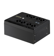 Exegate EX295011RUS ИБП ExeGate NEO NNB-650.LED.AVR.8SH.CH <650VA/390W, LED, AVR, 8*Schuko, 4*USB-порта для зарядки, Black>