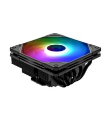 Cooler ID-Cooling IS-55 ARGB Black LGA1700/1200/115X/AM5/AM4 высота 55mm (27шт/кор, TDP 125W, PWM, 5 тепл.трубок + медная база, ARGB FAN 120mm, черный) BOX
