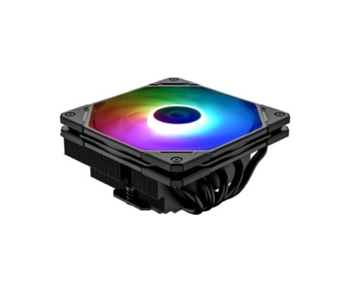 [вентилятор] Cooler ID-Cooling IS-55 ARGB Black LGA1700/1200/115X/AM5/AM4 высота 55mm (27шт/кор, TDP 125W, PWM, 5 тепл.трубок + медная база, ARGB FAN 120mm, черный) BOX