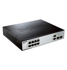 D-Link DES-3200-10_RFB/A1 Восстановленный в производственных условиях управляемый L2 коммутатор с 8 портами 10/100Base-TX, 1 портом 100/1000Base-X SFP и 1 комбо-портом 100/1000Base-T/SFP. 