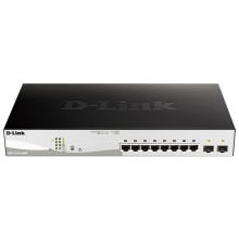 D-Link DGS-1210-10MP/FL2A Управляемый L2 коммутатор с 8 портами 10/100/1000Base-T и 2 портами 1000Base-X SFP (8 портов PoE 802.3af/at, PoE-бюджет 130 Вт)