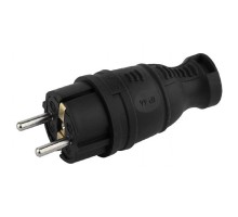 ЭРА Б0044540 Вилка V8-B-IP44 каучуковая с заземлением прямая 16A IP44 черная