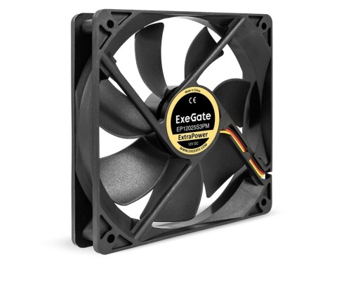 [Вентиляторы] Exegate EX283390RUS Вентилятор 12В DC ExeGate ExtraPower EP12025S3PM (120x120x25 мм, Sleeve bearing (подшипник скольжения), 3pin+Molex, 1800RPM, 28dBA)