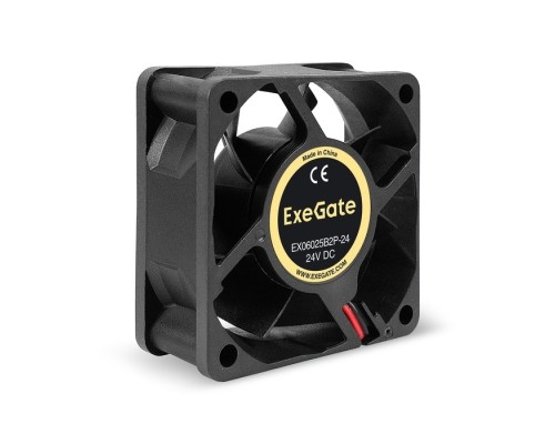 [Вентиляторы] Exegate EX295205RUS Вентилятор 24В DC ExeGate EX06025B2P-24 (60x60x25 мм, 2-Ball (двойной шарикоподшипник), 2pin, 5100RPM, 34dBA)