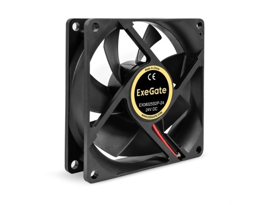 [Вентиляторы] Exegate EX295206RUS Вентилятор 24B DC ExeGate EX08025S2P-24 (80x80x25 мм, Sleeve bearing (подшипник скольжения), 2pin, 2800RPM, 28dBA)