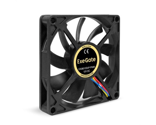 [Вентиляторы] Exegate EX295235RUS Вентилятор 12В DC ExeGate EX08015S4P-PWM (80x80x15 мм, Sleeve bearing (подшипник скольжения), 4pin, PWM, 25.5dBA)