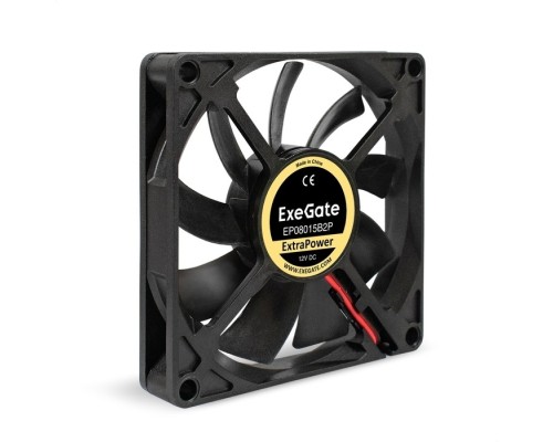 [Вентиляторы] Exegate EX295237RUS Вентилятор 12В DC ExeGate ExtraPower EP08015B2P (80x80x15 мм, 2-Ball (двойной шарикоподшипник), 2pin, 2600RPM, 26dBA)