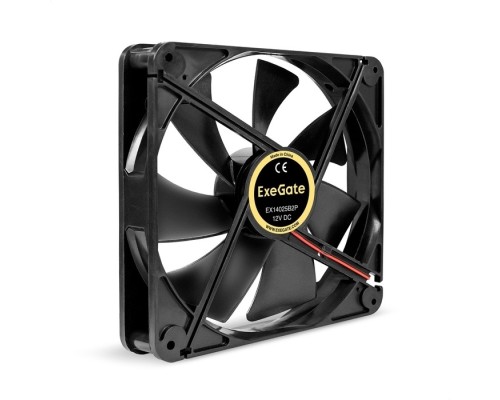 [Вентиляторы] Exegate EX295249RUS Вентилятор 12В DC ExeGate EX14025B2P (140x140x25 мм, 2-Ball (двойной шарикоподшипник), 2pin, 1250RPM, 24,5dBA)