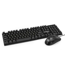 Exegate EX295302RUS Комплект ExeGate Professional Standard Combo MK110 (клавиатура влагозащищенная 104кл. + мышь оптическая 1000dpi, 3 кнопки и колесо прокрутки, длина кабелей 1,5м; USB, черный, Color