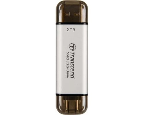 [носитель информации] Transcend Portable SSD 2TB USB 10Gbps, Type-C/Type-A, Серебряный