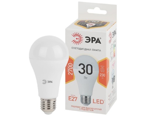 [ЭРА Светодиодные лампы] ЭРА Б0048015 Лампочка светодиодная STD LED A65-30W-827-E27 E27 / Е27 30Вт груша теплый белый свет 