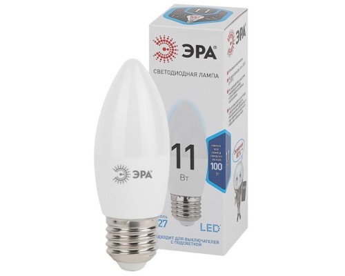 [ЭРА Светодиодные лампы] ЭРА Б0032983 Лампочка светодиодная STD LED B35-11W-840-E27 E27 / Е27 11Вт свеча нейтральный белый свет