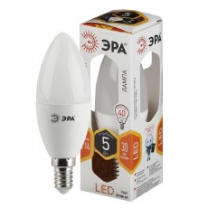 ЭРА Б0018871 Лампочка светодиодная STD LED B35-5W-827-E14 E14 / Е14 5Вт свеча теплый белый свет