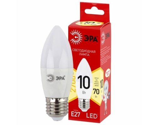 [ЭРА Светодиодные лампы] Эра Б0052377 Лампочка светодиодная RED LINE LED B35-10W-827-E27 R E27 / Е27 10 Вт свеча теплый белый свет 