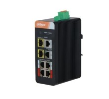 DAHUA DH-IS4207-4GT-120 7-портовый гигабитный управляемый коммутатор с PoE, промышленное исполнение, 5xRJ45 1Gb, 2xSFP 1Gb, суммарно до 120Вт, коммутация 14 Гбит/с, MAC-таблица 8К