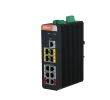 DAHUA DH-IS4410-6GT-120 10-портовый гигабитный управляемый коммутатор с PoE, промышленное исполнение, 6xRJ45 1Gb, 4xSFP 1Gb, суммарно 120Вт, коммутация 56Гбит/с, MAC-таблица 8К