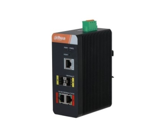 [Коммутаторы] DAHUA DH-IS4204-2GT-120 4-портовый гигабитный управляемый коммутатор с PoE, промышленное исполнение, 2xRJ45 1Gb, 2xSFP 1Gb, суммарно 120Вт, коммутация 14 Гбит/с, MAC-таблица 8К