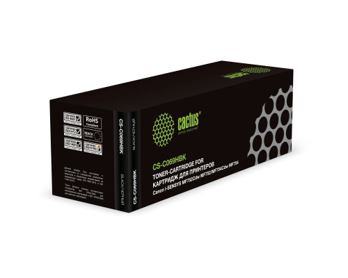 [расходные материалы] Картридж лазерный Cactus CS-C069HBK 069H черный (7600стр.) для Canon i-SENSYS MF752Cdw MF752/MF754Cdw MF754