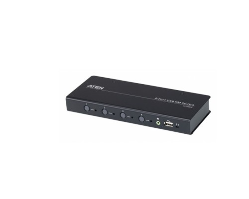 [Переключатель] 4-портовый USB КМ-переключатель с функцией Boundless Switching (кабели включены)/ 4-Port USB Boundless KM Switch