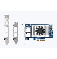 Сетевая карта/ QNAP QXG-10G2T-X710 LAN Expansion Card, PCIe Gen3 x4, Two 10GbE (10G / 5G / 2.5G / 1G / 100M)) Ports with SR-IOV and iSCSI, Block-based, Supports Multiple Virtual Disk Modes