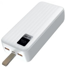 Perfeo Powerbank WATERFALL 30000 mAh/LED дисплей/PD + QC 3.0/Type-C/2 USB/Выход: 5A, max 22.5W/White (PF_D0176)